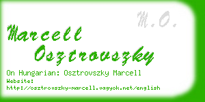 marcell osztrovszky business card